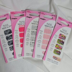 5 Packs of Fingrs Nail Art Makeup Strips ~ All NEW